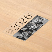 Modern 3 foto acryl Afstuderen aankondiging Uitnodigingen (Laagn)