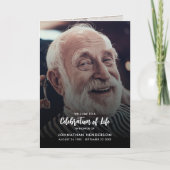 Modern 3-Foto Celebration of Life Funeral Programm Programma (Voorkant)