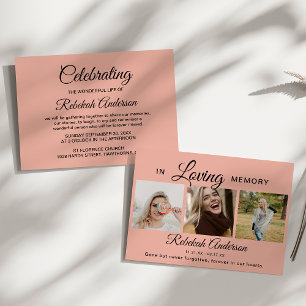 Modern 3 Foto Collage Funeral Aankondiging