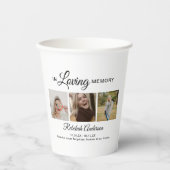 Modern 3 Foto Collage Funeral Papieren Bekers (Voorkant)