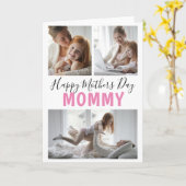 Modern 3 Foto Collage Moederdag Kaart (Gele Bloem)