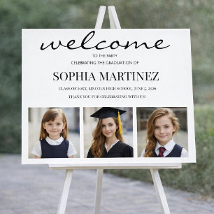 Modern 3 Foto Diploma Welkomstbord Poster