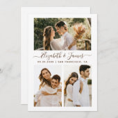 Modern 3 Foto slaat de uitnodiging voor het huweli (Voorkant / Achterkant)