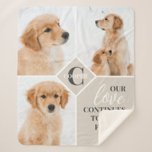 Modern 3 Fotocollage Huisdier Hond Monogram Sherpa Deken