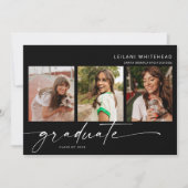 Modern 3 Fotogradatie Party Black Aankondiging (Voorkant)