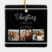 Modern 3 Photo Collage Besties Black and White Keramisch Ornament (Voorkant)