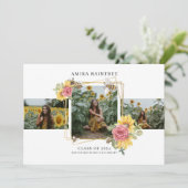 Modern 3 Photo Collage Graduation Invitation (Debout devant)