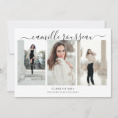 Modern 3 Photo Collage Graduation Invitation (Devant)