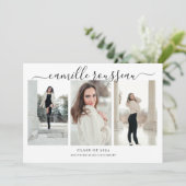 Modern 3 Photo Collage Graduation Invitation (Debout devant)