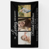 Modern 3 Photo Collage Memorial Banner (Verticaal)