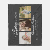 Modern 3 Photo Collage Memorial Fleece Deken (Voorkant)