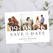 Modern 3 Photo Collage Wedding Save The Date