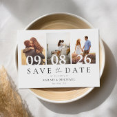 Modern 3 Photo Collage Wedding Save The Date