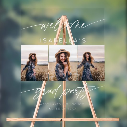 Modern 3 Photo Graduation Party Welcome Script (Neutre)