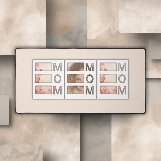 Modern 3 Photo Grid Mom Birthday Keepsake