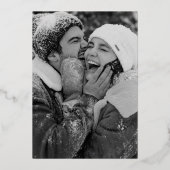 Modern 3 Photo Wedding Real Folie Uitnodiging (Achterkant)