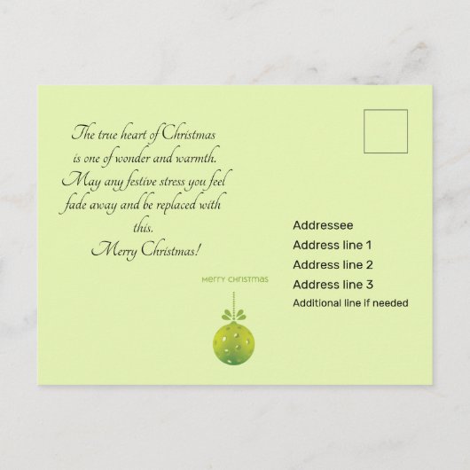 Modern 3 Pickleballen Baubles, aangepaste tekst Briefkaart (Achterkant)