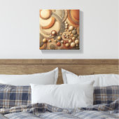 Modern 3D Abstract Geometric Art - Layered Concent Canvas Afdruk (Insitu (Slaapkamer))