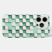 Modern 3D Geometric Cube Case - Mint Green & White (Achterkant (horizontaal))