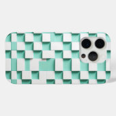 Modern 3D Geometric Cube Case - Mint Green & White (Achterkant (horizontaal))