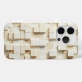 Modern 3D Ivory & Beige Geometric Cube Phone Case  (Achterkant (horizontaal))