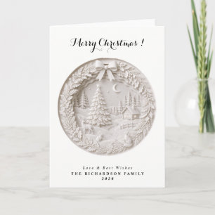 Modern 3D-papierknipwerk Kerstmis Kaart