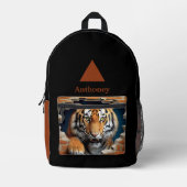 Modern 3D Tiger Customizable Name  Bedrukte Rugzak (Voorkant)