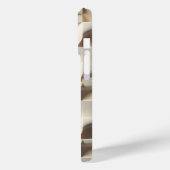 Modern 3D Wavy Cream Phone Case - Minimalist Sand (Achterkant / Links)