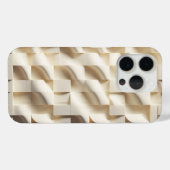 Modern 3D Wavy Cream Phone Case - Minimalist Sand (Achterkant (horizontaal))
