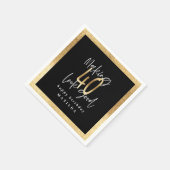 Modern 40 zwart-gouden typografie verjaardagsfeest servet (Hoek)