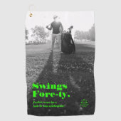 Modern 40th 50th Birthday Vaderdag Golf Pap Golfhanddoek (Voorkant)