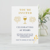 Modern 40th Birthday Milestone Invitation Card (Debout devant)