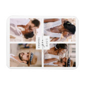 Modern 4 Collage Weddenschap met foto's Hartelijk Magneet (Horizontaal)