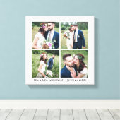 Modern 4 Collage Wedding met foto's Canvas Afdruk (Insitu (Houten vloer))