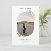 Modern 4 Custon Foto (1 +3) Wildflower Afstuderen Aankondiging (Staand voorkant)