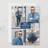 Modern 4 Foto Afstuderen Kaart (Voorkant)