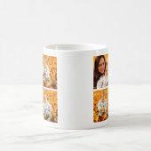 Modern 4 Foto Collage Navy Blue Monogram Koffiemok (Center)