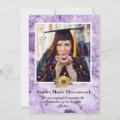 Modern 4 Foto Collage Sunflower afstuderen Aankondiging (Achterkant)