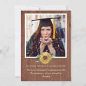 Modern 4 Foto Collage Sunflower afstuderen Annou Aankondiging (Achterkant)