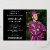 Modern 4 Foto Folie Afstuderen Aankondiging zwart (Achterkant)