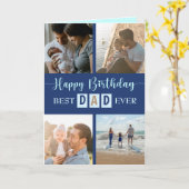 Modern 4 Foto Happy Birthday Pap Greetings Card Kaart (Gele Bloem)