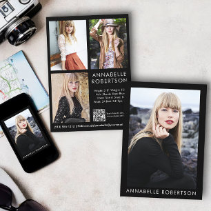 Modern 4 Fotomodel Acteur QR Code Comp Kaart