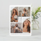 Modern 4 foto's Eenvoudig Afstuderen Kaart (Staand voorkant)