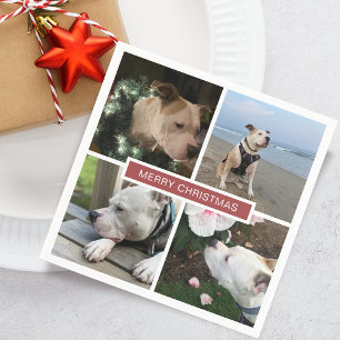 Modern 4 foto's Grid papier Servet