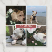 Modern 4 foto's raster bedankjes labels (Voorkant)