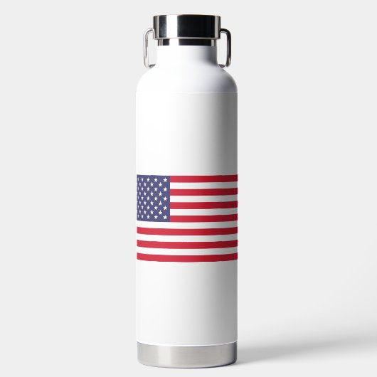 Modern 4 juli Amerikaanse vlag Custom Name Waterfles (Voorkant)