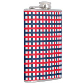 Modern 4 juli rood wit patriottisch raster heupfles (Rechts)