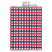 Modern 4 juli rood wit patriottisch raster heupfles (Achterkant)