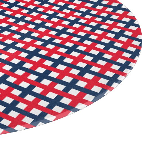 Modern 4 juli rood wit patriottisch raster snijplank (Hoek)