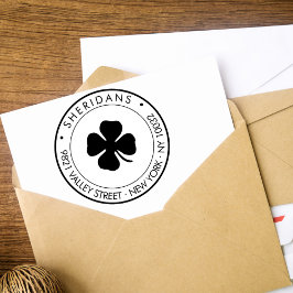 Modern 4 Leaf Cover Family Return-adres Zelfinktende Stempel